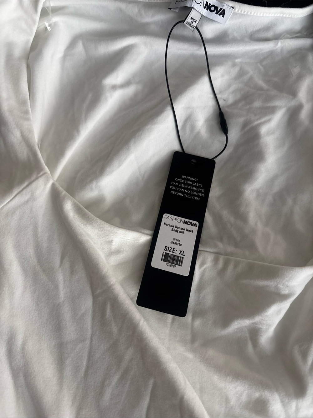 Fashion Nova White Square Neck Bodysuit - Picture 6 of 6